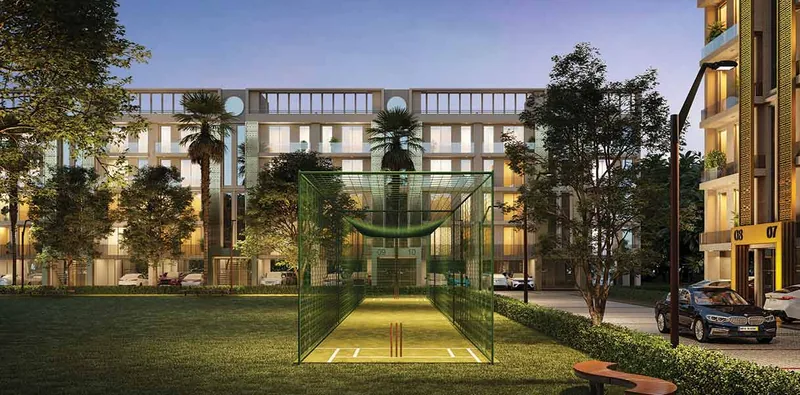 Cricket practice net at Smartworld Gems, Sector 89 New Gurugram